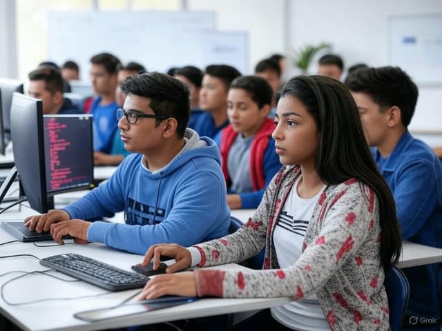 Students in computer class at SAAN Coaching
